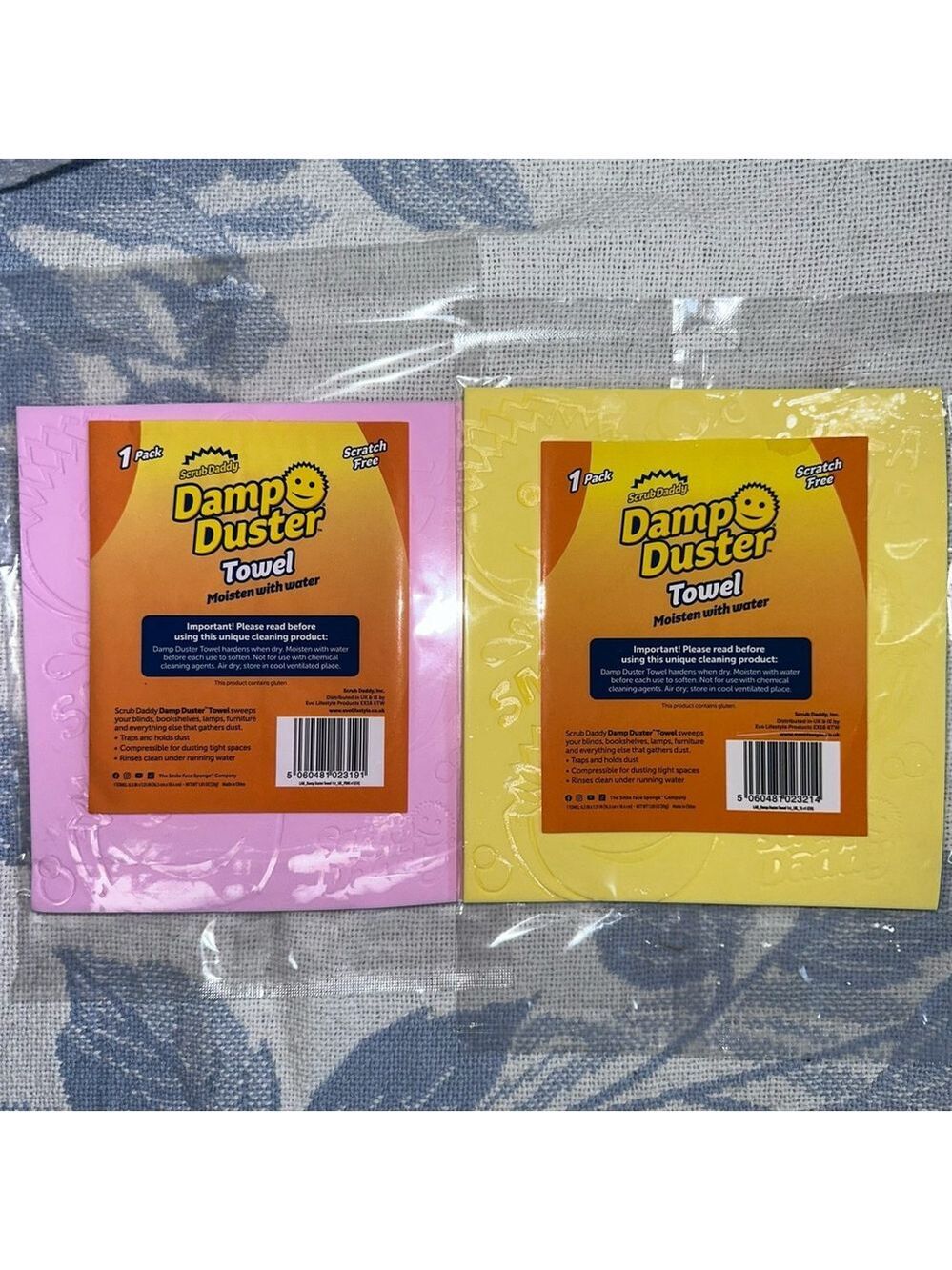 NIP Scrub Daddy Damp Duster Towel Pink Yellow Bundle Set Of 2
